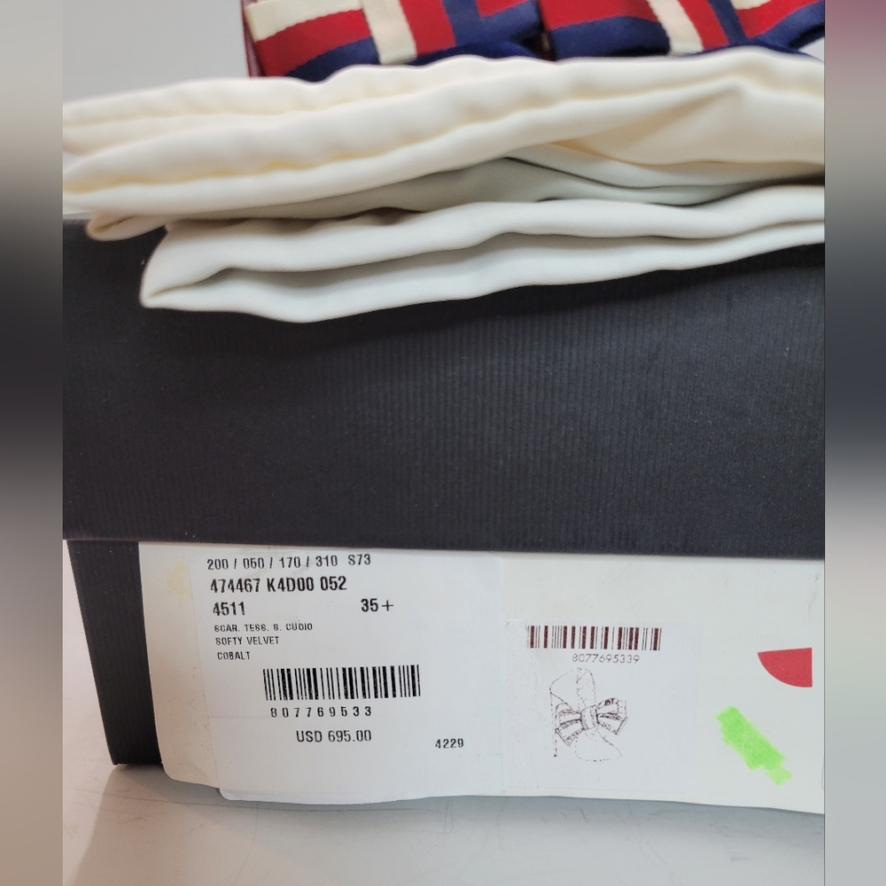 Gucci women's pumps with removable bow velvet size 35.5 NIB - Picture 8 of 9